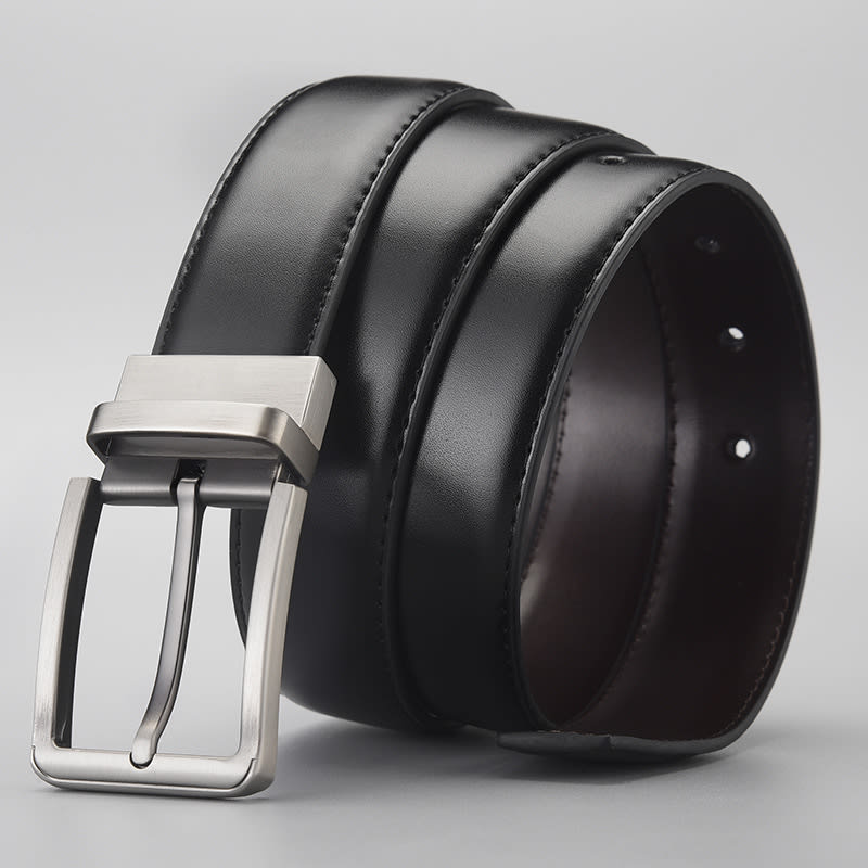 Gentleman Business Style Men's Leather Business Rotation Pin Buckle Belt view 3