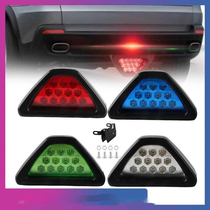 Car Motorcycle Universal LED Rear Fog Light Triangle Brake Warning Light Heelpiece Pilot Light view 4
