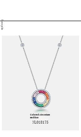 Men And Women S925 Single Row Inlaid Colored Gems Ring view 9