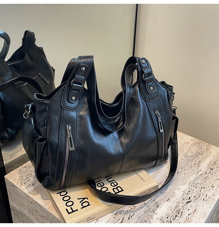 Retro Large Capacity Shoulder Bags Autumn And Winter Zipper Crossbody Bag For Women Handbags view 10