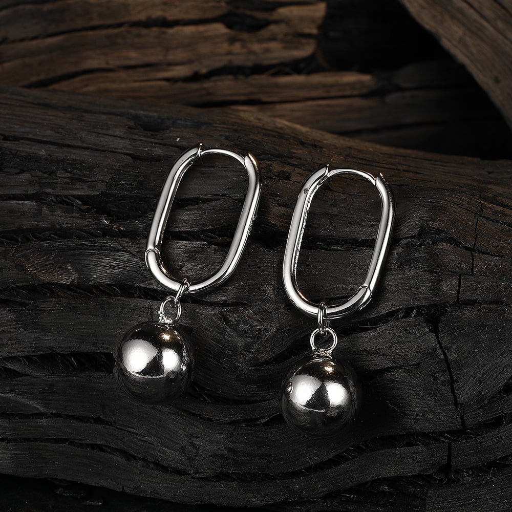Women's Long Big Round Bead Earrings Photosphere Earrings Ball Personality All-match view 6