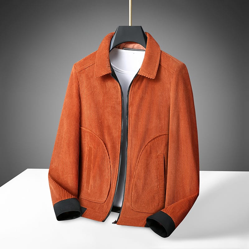Plus Size Corduroy Thickened Coat Overweight Man Jacket view 5