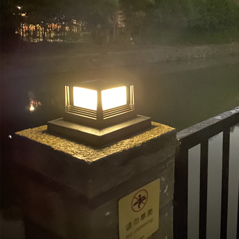Outdoor Solar Pillar Lamp Home Courtyard view 7