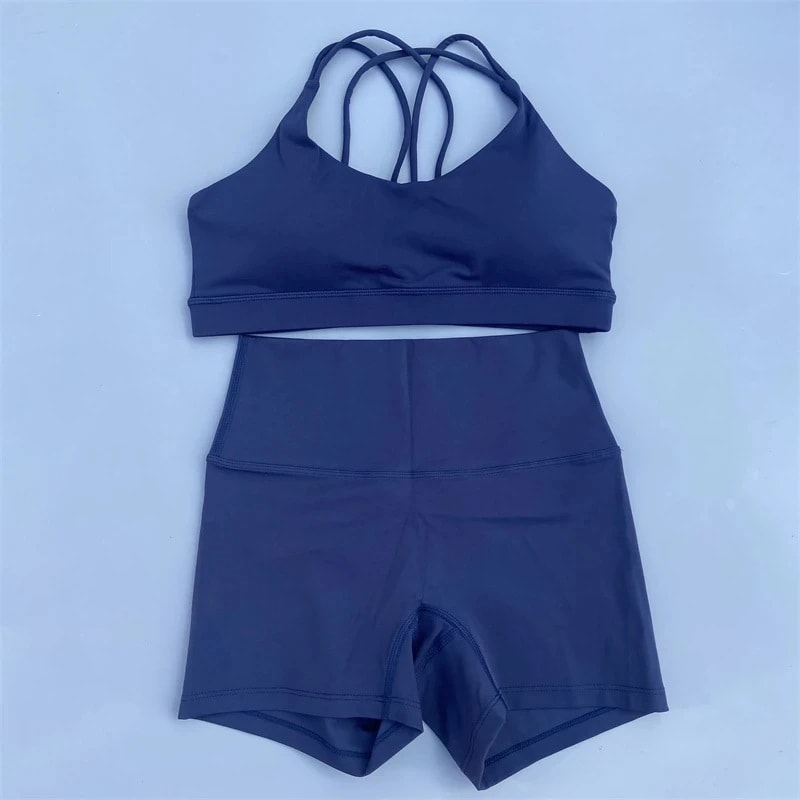 Solid Color Women's Tight Yoga Cycling Shorts Underwear Suit view 6