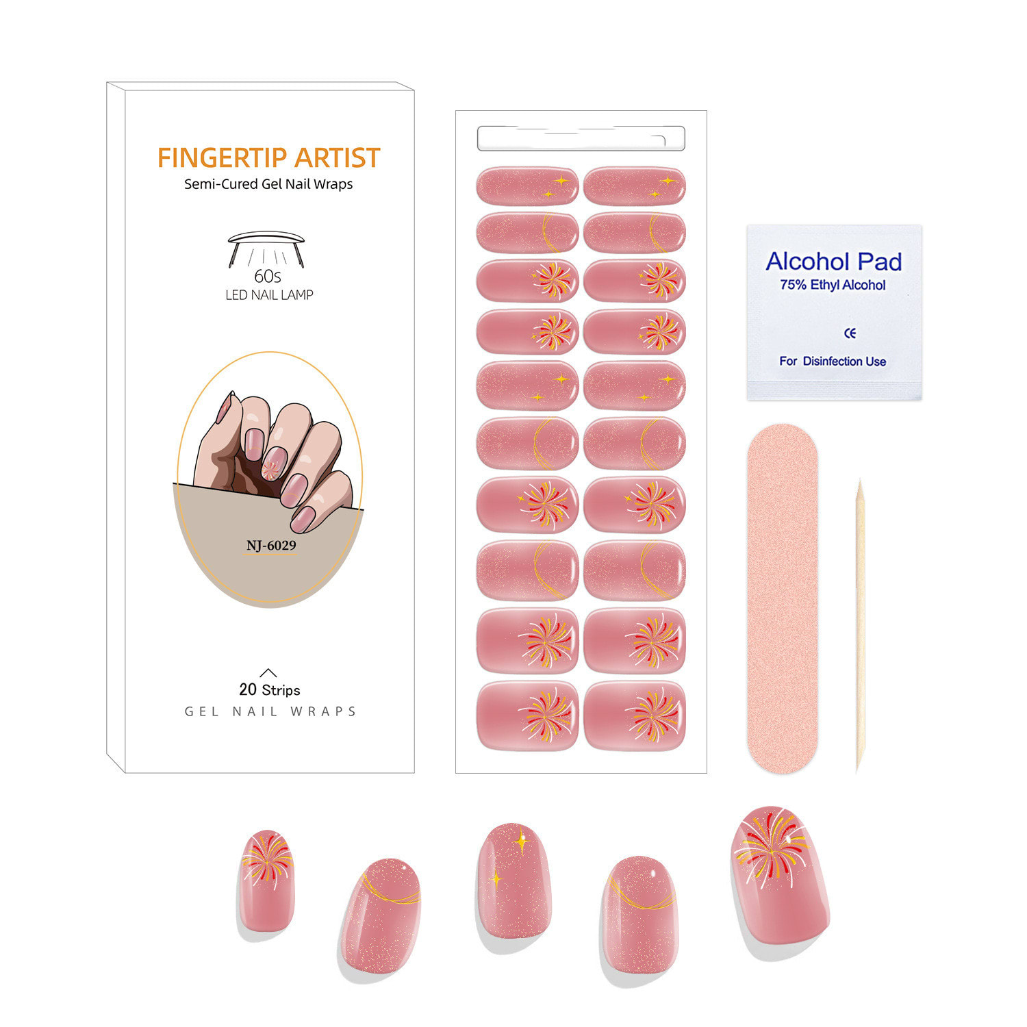 UV Semi-curing Gel Nail Stickers view 18