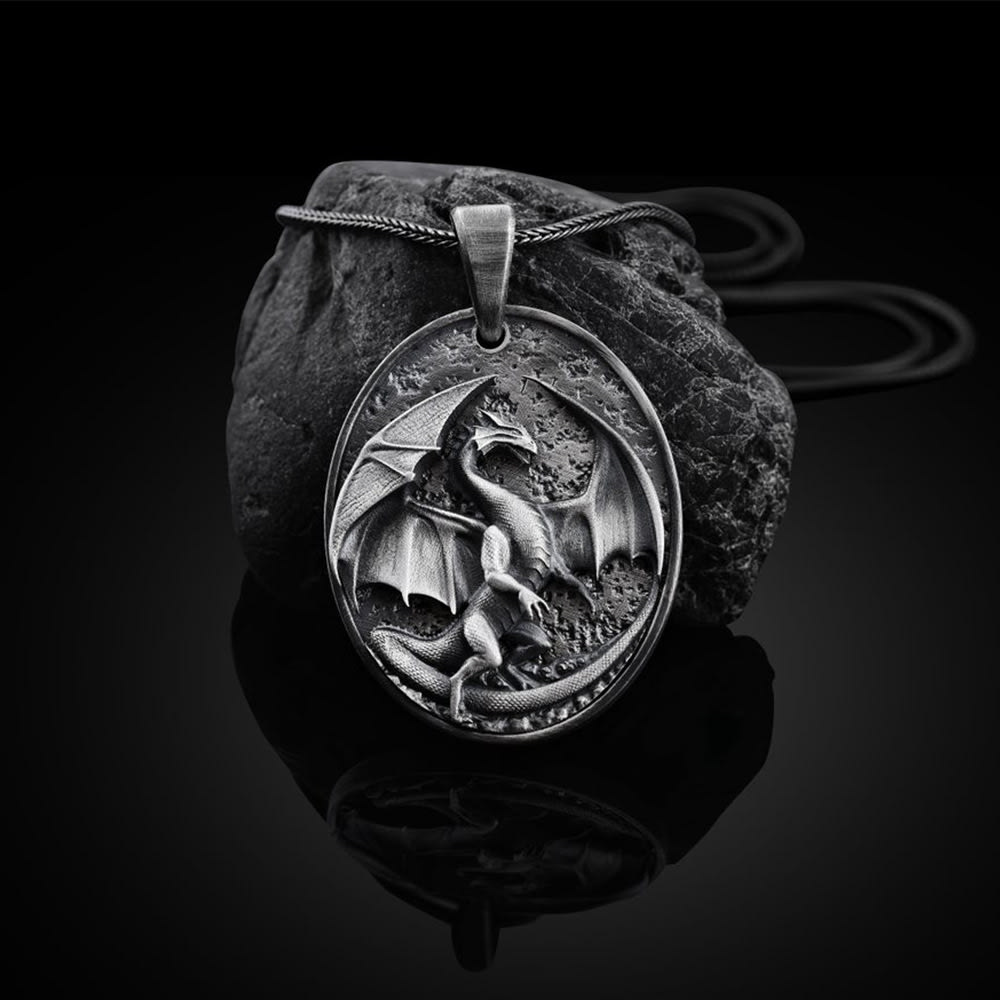 Men's Western Dragon Animal Hip Hop Pendant Necklace view 2