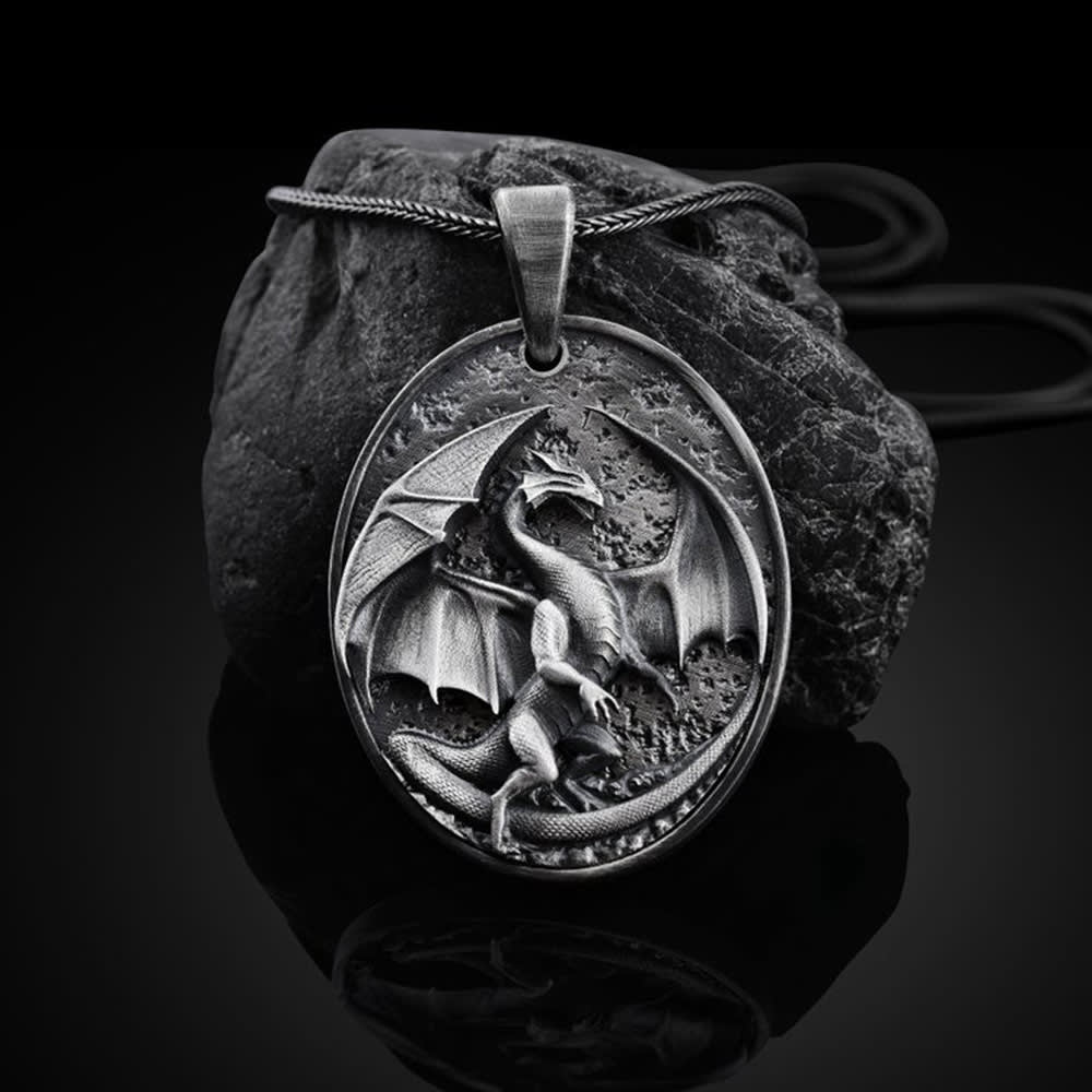 Men's Western Dragon Animal Hip Hop Pendant Necklace view 5