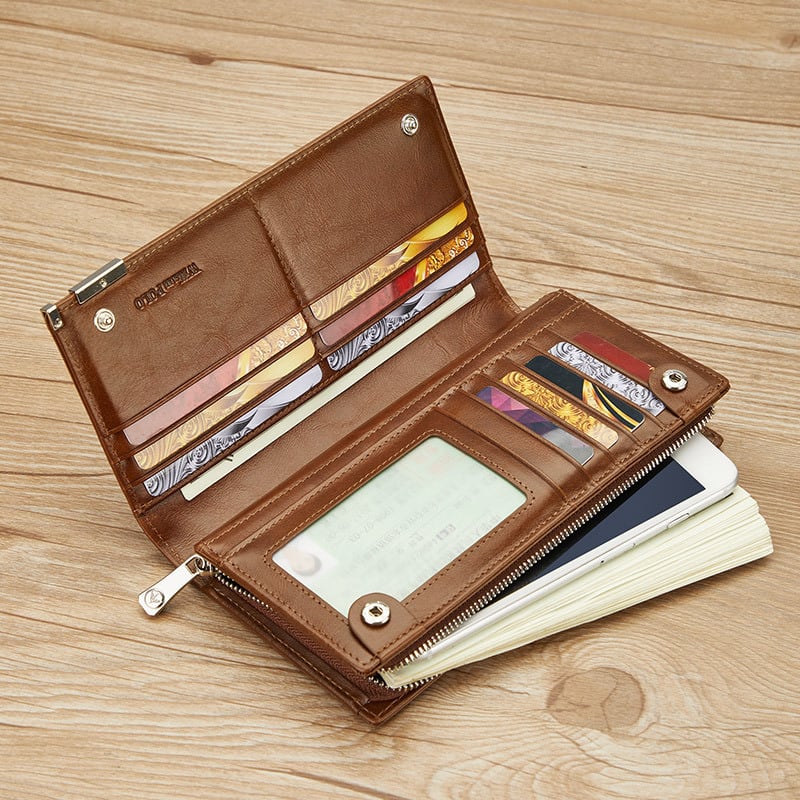 Cash Bag Cowhide Wallet Large Capacity view 6