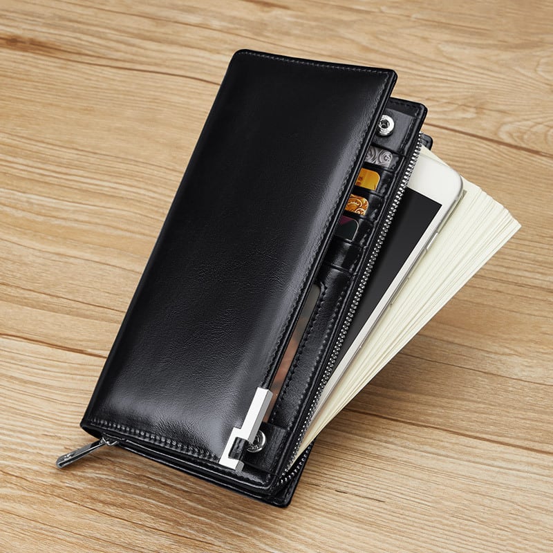 Cash Bag Cowhide Wallet Large Capacity view 8