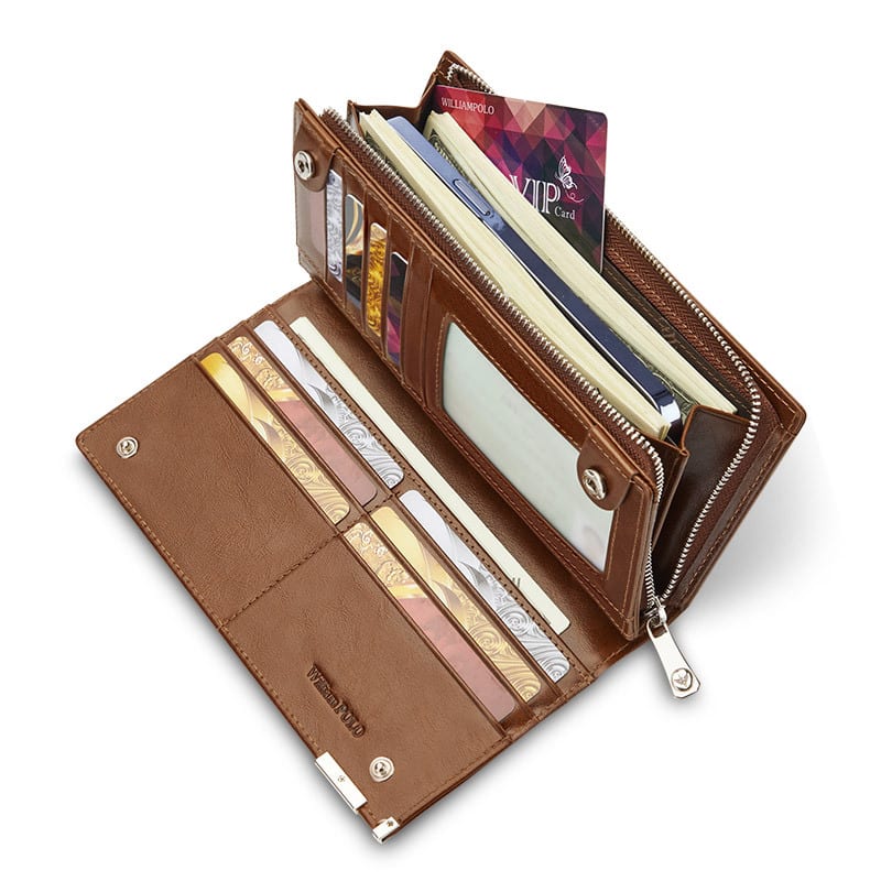 Cash Bag Cowhide Wallet Large Capacity view 3