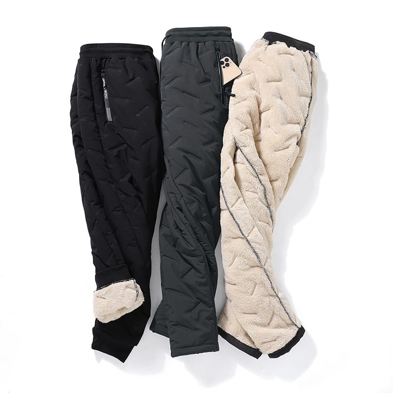 Men's Trousers Winter Velvet Thickening Loose Fleece Pants With Zip Pocket Large Size Windproof Warm Jogging Pants view 20