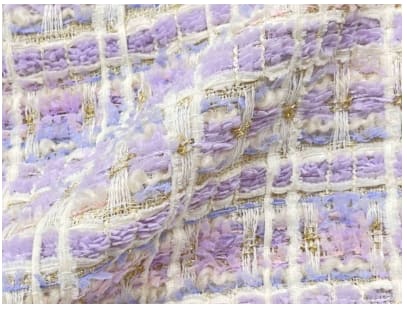Imported Weaving High-end Light Purple Wool Tweed Soft Fragrant Fabric Small Fragrant view 2