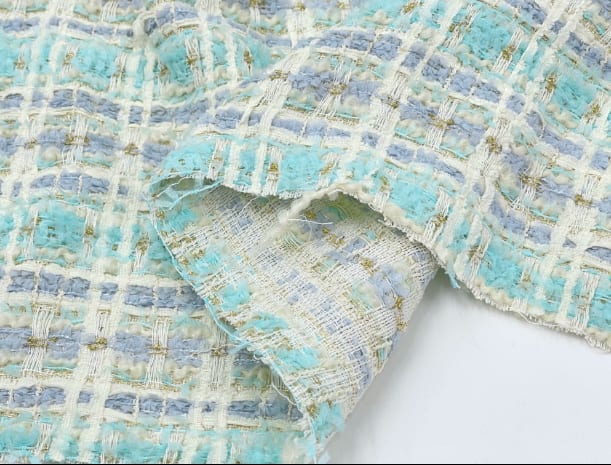 Imported Weaving High-end Light Purple Wool Tweed Soft Fragrant Fabric Small Fragrant view 5