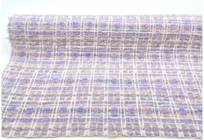 Imported Weaving High-end Light Purple Wool Tweed Soft Fragrant Fabric Small Fragrant view 4