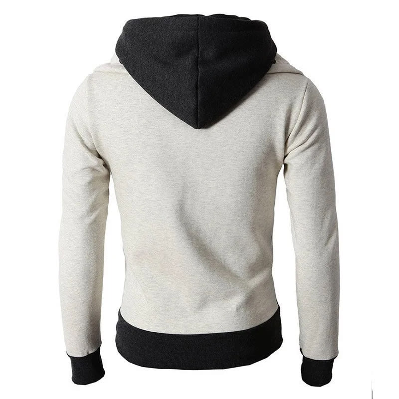 Men's Zip UP Hooded Jacket Fake Two Piece Sports Cardigan Casual Slim Sweatshirt Jacket view 6