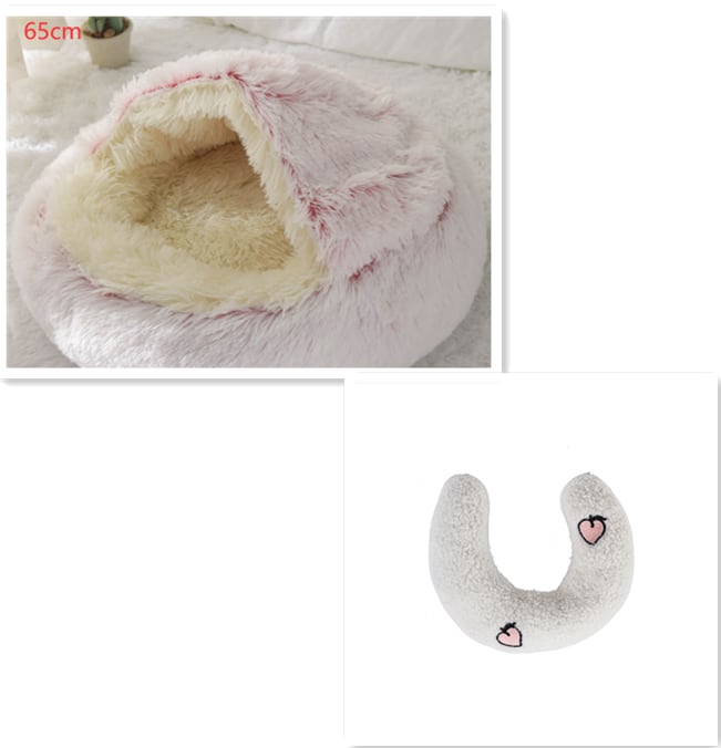 2 In 1 Dog And Cat Bed Pet Winter Bed Round Plush Warm Bed House Soft Long Plush Pets Bed Pet Products view 31