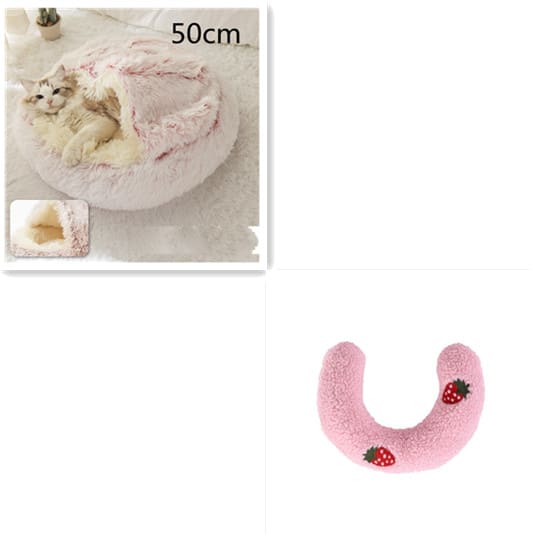 2 In 1 Dog And Cat Bed Pet Winter Bed Round Plush Warm Bed House Soft Long Plush Pets Bed Pet Products view 69