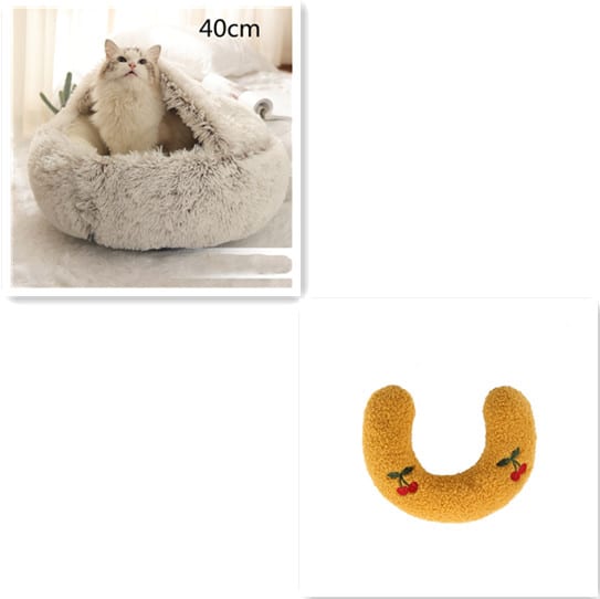 2 In 1 Dog And Cat Bed Pet Winter Bed Round Plush Warm Bed House Soft Long Plush Pets Bed Pet Products view 60