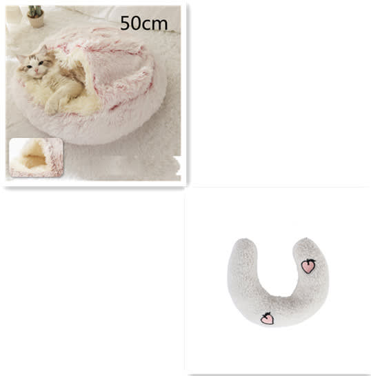 2 In 1 Dog And Cat Bed Pet Winter Bed Round Plush Warm Bed House Soft Long Plush Pets Bed Pet Products view 12