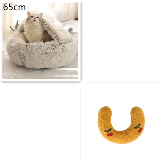 2 In 1 Dog And Cat Bed Pet Winter Bed Round Plush Warm Bed House Soft Long Plush Pets Bed Pet Products view 64