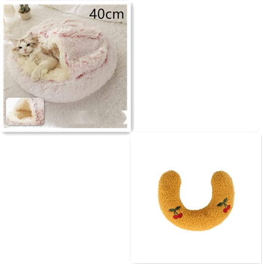 2 In 1 Dog And Cat Bed Pet Winter Bed Round Plush Warm Bed House Soft Long Plush Pets Bed Pet Products view 40