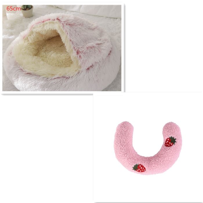 2 In 1 Dog And Cat Bed Pet Winter Bed Round Plush Warm Bed House Soft Long Plush Pets Bed Pet Products view 71