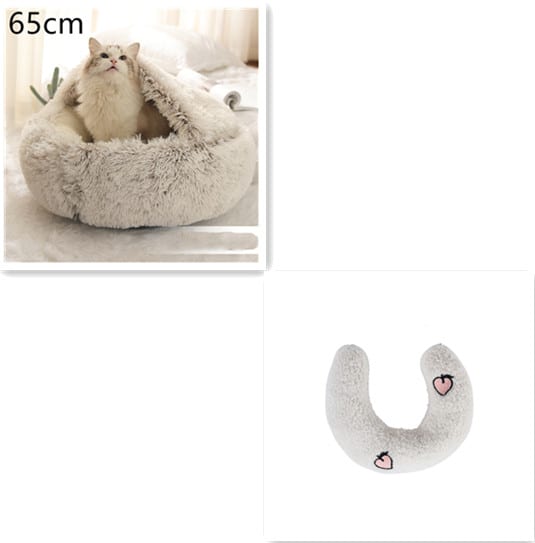 2 In 1 Dog And Cat Bed Pet Winter Bed Round Plush Warm Bed House Soft Long Plush Pets Bed Pet Products view 75