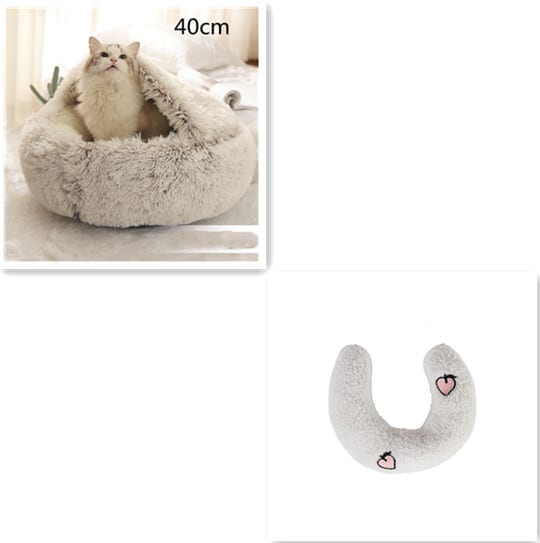 2 In 1 Dog And Cat Bed Pet Winter Bed Round Plush Warm Bed House Soft Long Plush Pets Bed Pet Products view 22