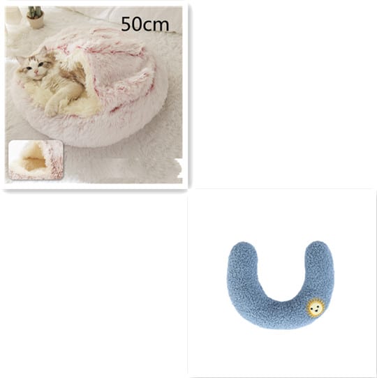 2 In 1 Dog And Cat Bed Pet Winter Bed Round Plush Warm Bed House Soft Long Plush Pets Bed Pet Products view 73