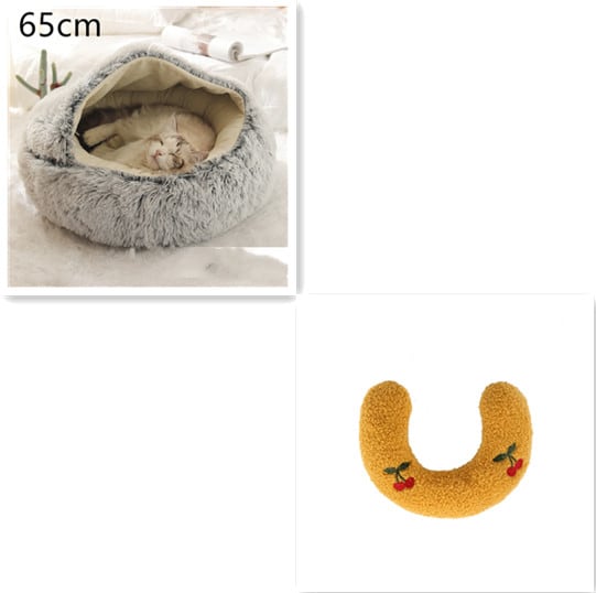 2 In 1 Dog And Cat Bed Pet Winter Bed Round Plush Warm Bed House Soft Long Plush Pets Bed Pet Products view 44