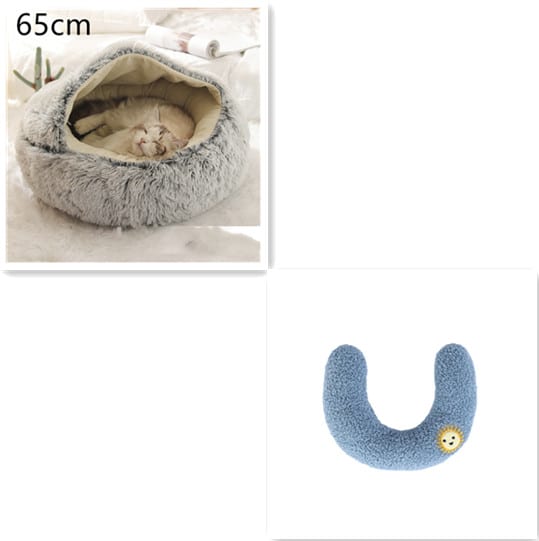 2 In 1 Dog And Cat Bed Pet Winter Bed Round Plush Warm Bed House Soft Long Plush Pets Bed Pet Products view 74