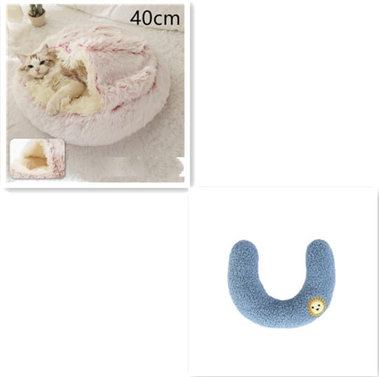 2 In 1 Dog And Cat Bed Pet Winter Bed Round Plush Warm Bed House Soft Long Plush Pets Bed Pet Products view 56