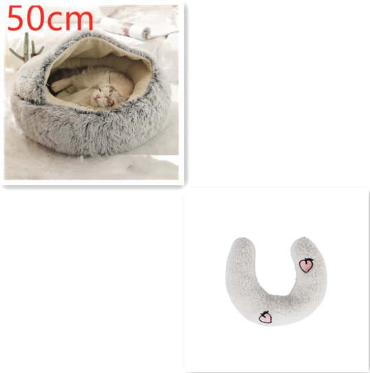 2 In 1 Dog And Cat Bed Pet Winter Bed Round Plush Warm Bed House Soft Long Plush Pets Bed Pet Products view 32