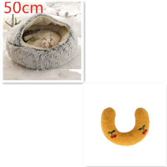 2 In 1 Dog And Cat Bed Pet Winter Bed Round Plush Warm Bed House Soft Long Plush Pets Bed Pet Products view 72