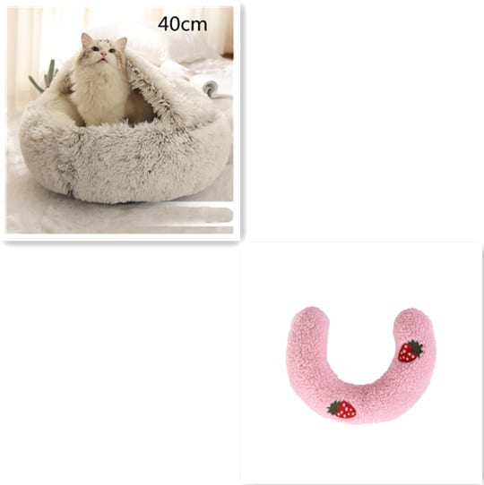 2 In 1 Dog And Cat Bed Pet Winter Bed Round Plush Warm Bed House Soft Long Plush Pets Bed Pet Products view 50