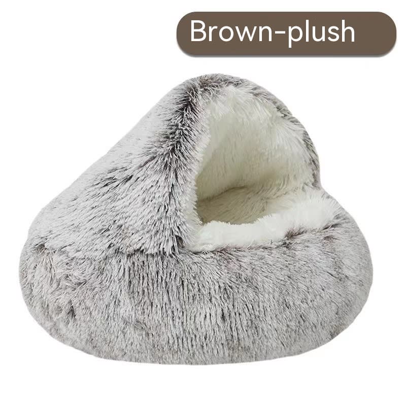 Semi-closed Cat Bed Four Seasons Universal Cover Shell Nest Small Dog Winter Pet Supplies view 12