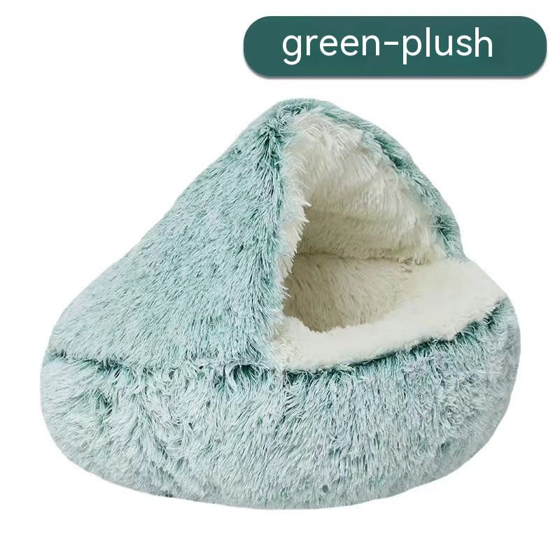 Semi-closed Cat Bed Four Seasons Universal Cover Shell Nest Small Dog Winter Pet Supplies view 3