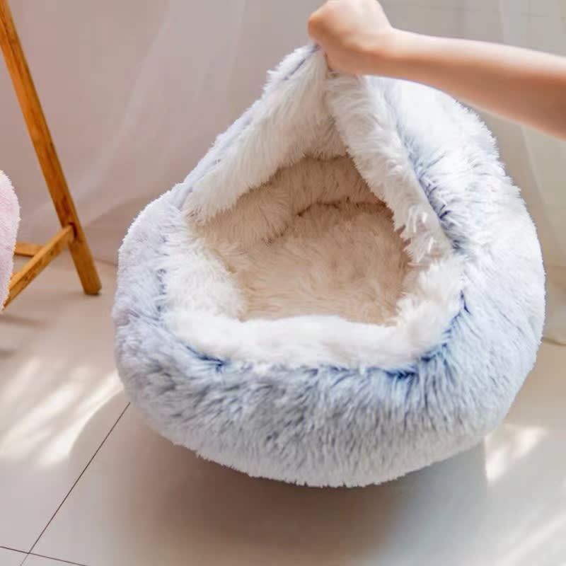 Semi-closed Cat Bed Four Seasons Universal Cover Shell Nest Small Dog Winter Pet Supplies view 10