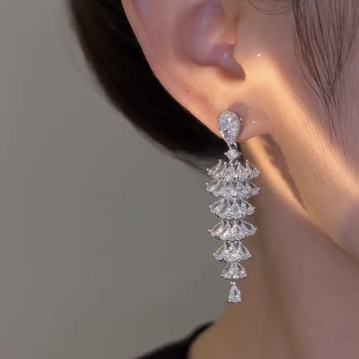 Sparkling Zircon Christmas Tree Drop Earrings For Women Trendy Xmas Tree Plant Dangle Earrings New Year Festival Party Jewelry view 4