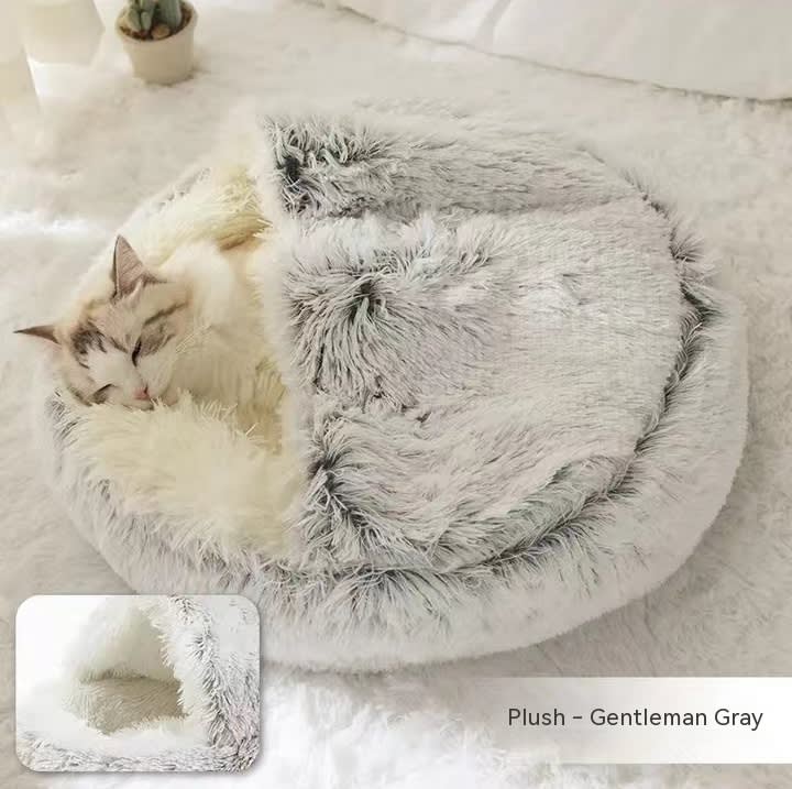 2 In 1 Dog And Cat Bed Pet Winter Bed Round Plush Warm Bed House Soft Long Plush Pets Bed Pet Products view 26