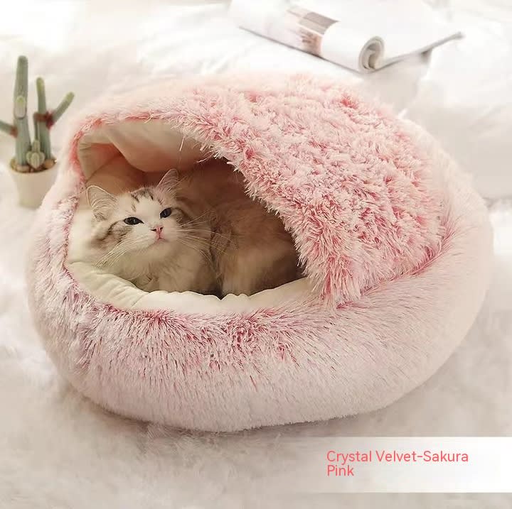 2 In 1 Dog And Cat Bed Pet Winter Bed Round Plush Warm Bed House Soft Long Plush Pets Bed Pet Products view 53