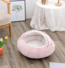 2 In 1 Dog And Cat Bed Pet Winter Bed Round Plush Warm Bed House Soft Long Plush Pets Bed Pet Products view 2