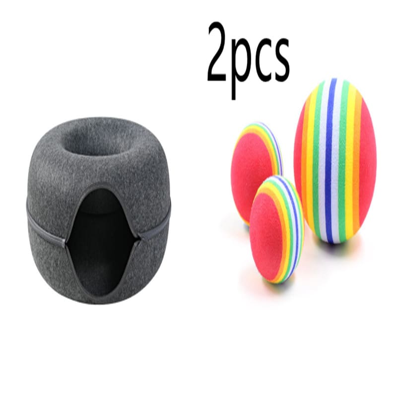 Four Seasons Available Cat Nest Round Woolen Felt Pet Dual-use Cat Nest Tunnel Interactive Training Toy Grey Felt Cat Nest view 14