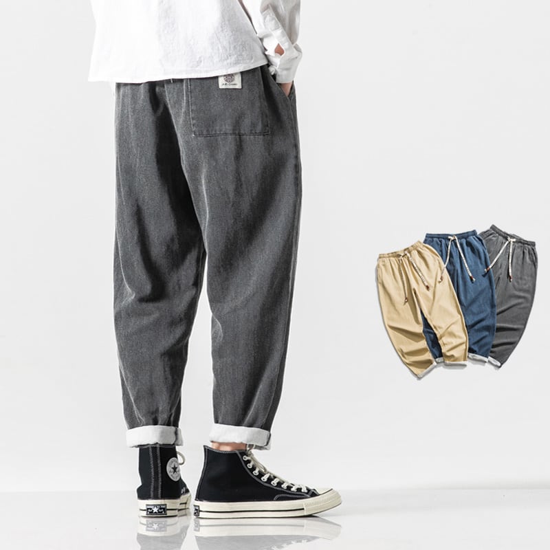 Japanese-style Retro Fleece Padded Jeans Male Plus Size view 7
