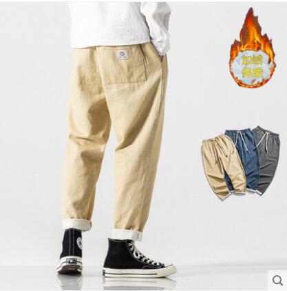 Japanese-style Retro Fleece Padded Jeans Male Plus Size view 4