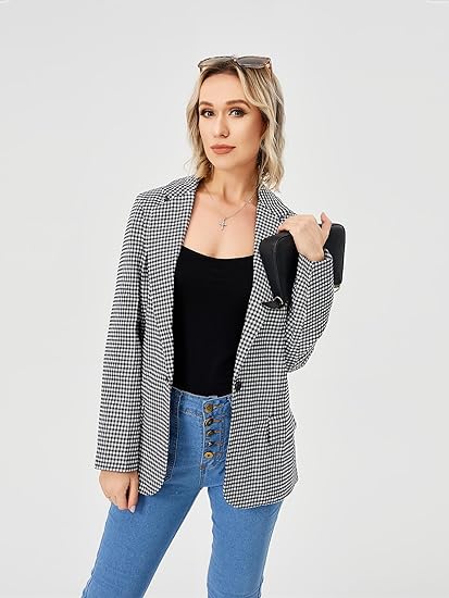 Womens Casual Blazer Jacket  Long Sleeve Work 0ffice Blazer Lapel  Jacket view 18