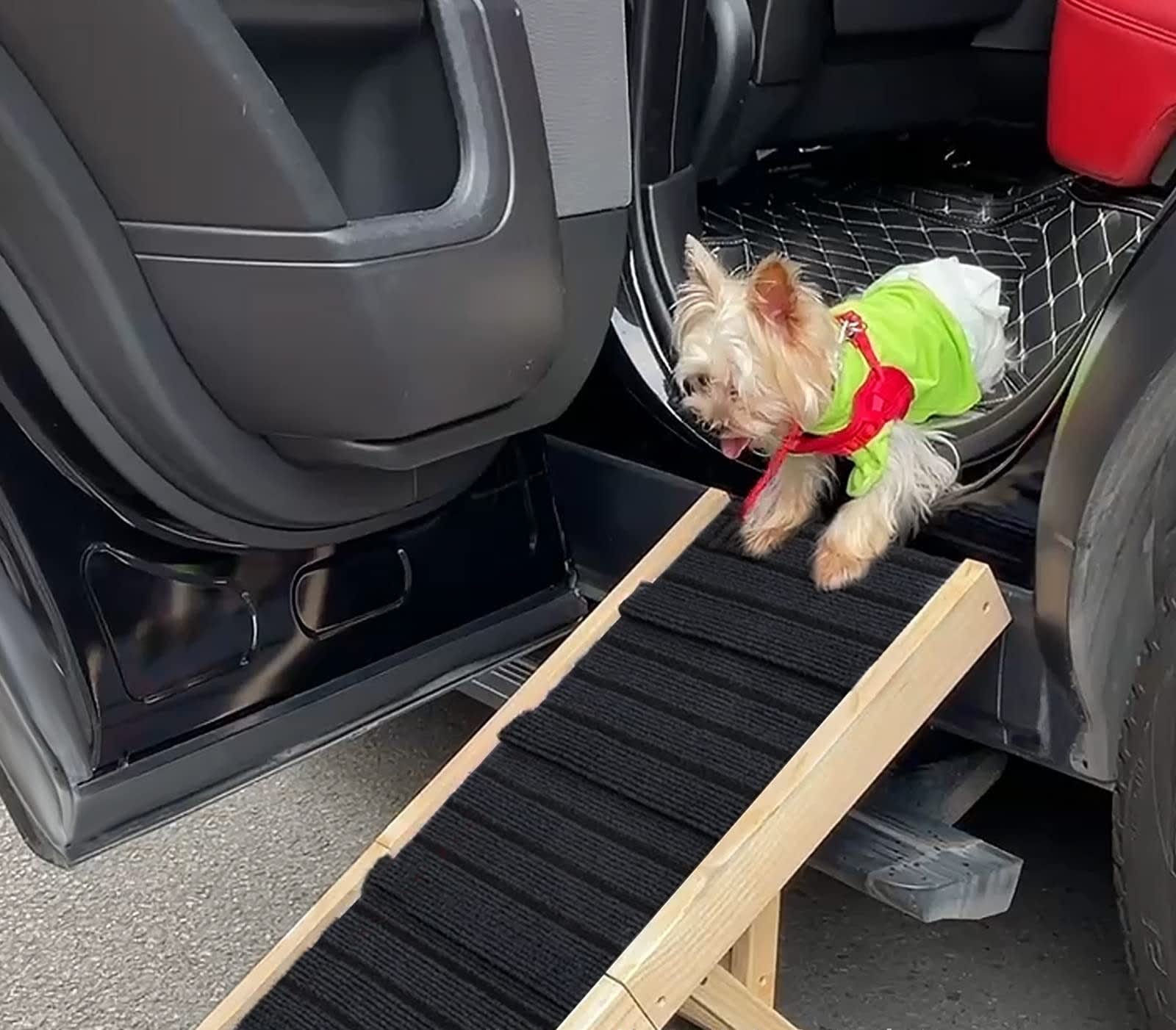 Wooden Adjustable Pet Dog Ladder Foldable Portable Non-slip Ramp view 5