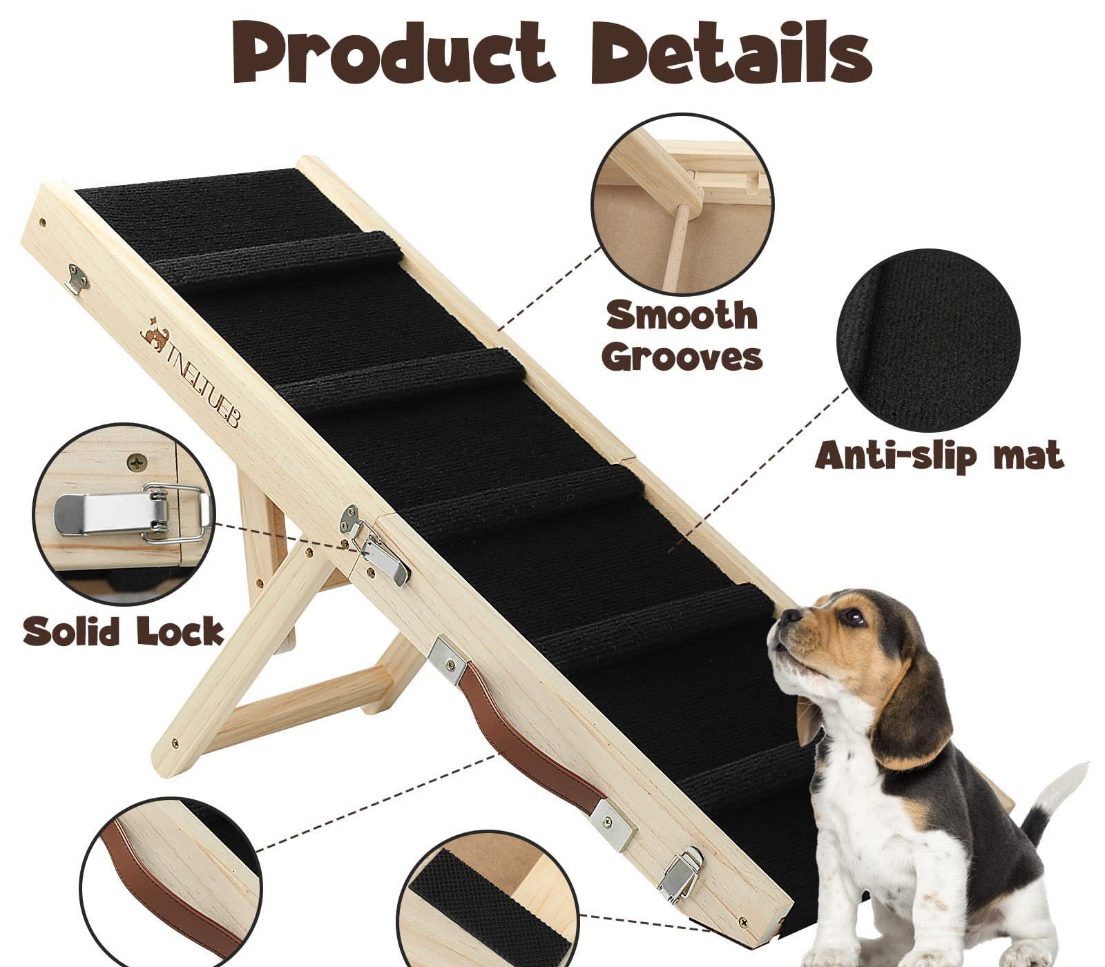 Wooden Adjustable Pet Dog Ladder Foldable Portable Non-slip Ramp view 6