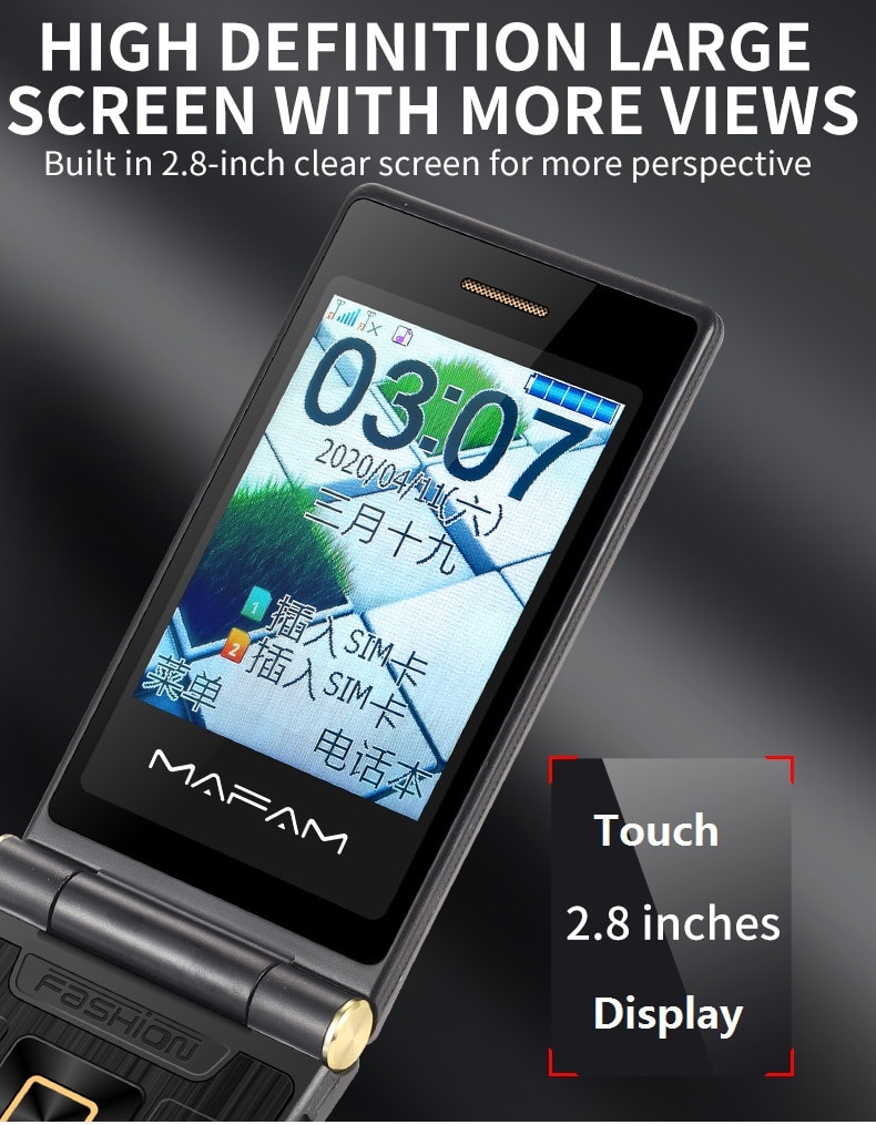 Full Network Connectivity Dual Screen Flip Cover Elderly Machine Backup Machine view 6