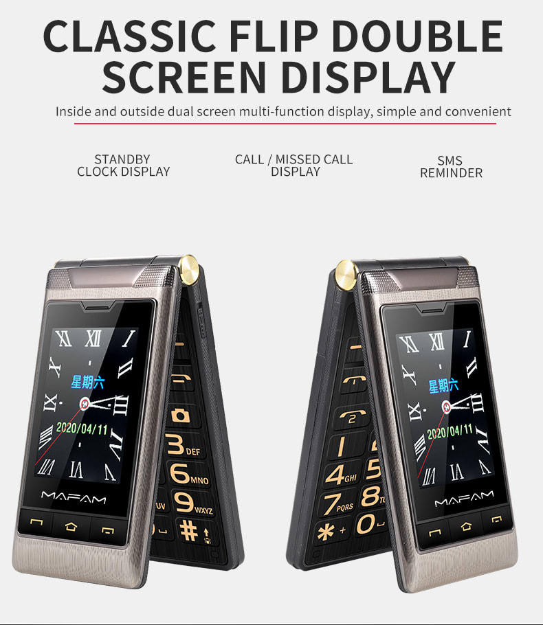 Full Network Connectivity Dual Screen Flip Cover Elderly Machine Backup Machine view 4